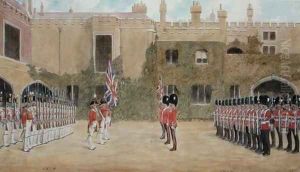 Grenadier Guards Relieving Guard at St. Jamess - The Old Guard of 1804 and the New Guard of 1904