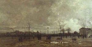 The Place Animee at Sunset by Luigi Loir