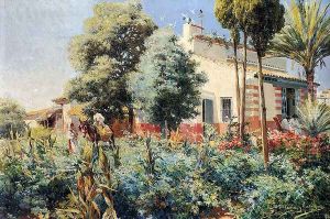 A Mediterranean Village by Manuel Garcia y Rodriguez