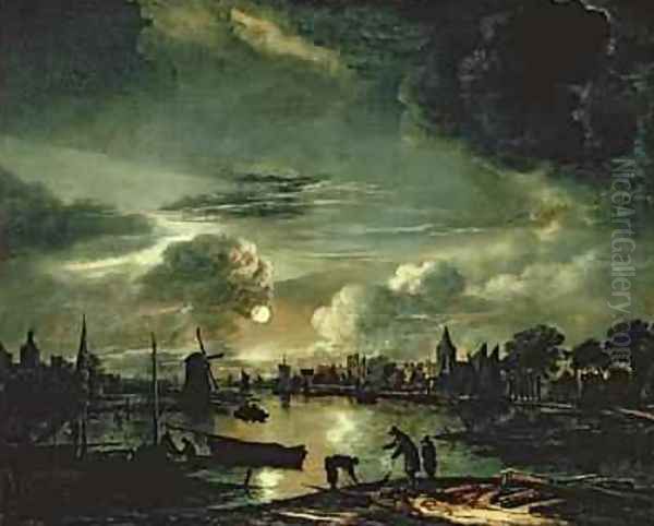 Canal Scene by Moonlight 1645-50 - view 1
