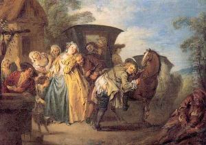 The Poet Roquebrune Breaks his Garter by Jean-Baptiste Joseph Pater