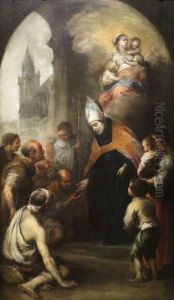 Saint Thomas Of Villanueva Giving Alms To The Poor by Bartolome Esteban Murillo