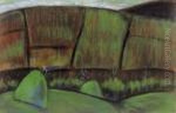 Transylvanian Landscape With Haystacks - view 1