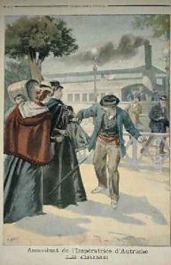 The Crime the Assassination of Elizabeth 1837-98 Empress of Austria by Fortune Louis Meaulle