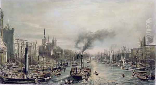 Pool of London from London Bridge, 1841 - view 1
