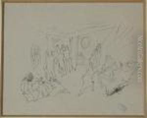 Scene De Maison Close, La Bousculade by Jules Pascin