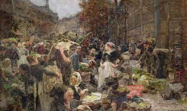 Les Halles study for a painting for the Salon des Lettres at the Hotel de Ville - view 1
