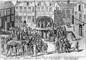 Stake at Bruges during the Government of Fernando Alvarez de Toledo 1508-82 Duke of Alba by Franz Hogenberg