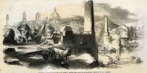 Florence, from the Ponte de Perro, after late inundations, from The Illustrated London News, 4th January 1845 by William Parrott