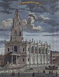 St Mary le Strand from A Book of the Prospects of the Remarkable Places in and about the City of London by Robert Morden