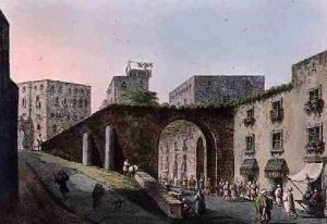 Entrance to the Market in Jerusalem from Views in the Ottoman Dominions 1810 by Luigi Mayer