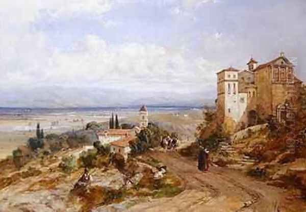 Two Convents at Nemi Italy 1853 - view 1