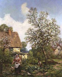 Feeding the Chickens by Henry John Yeend King