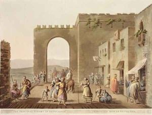 The Principal Street in Bethlehem from Views of Palestine VolII by Luigi Mayer