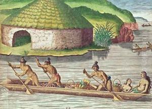 Collecting Crops for the Communal Storehouse by Jacques le Moyne de Morgues
