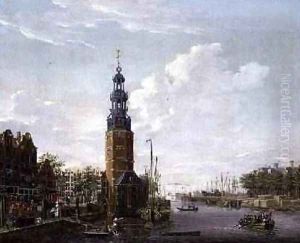 View of Amsterdam with the Montelbaanstower on the Oude Schans, 1777 by Isaak Ouwater