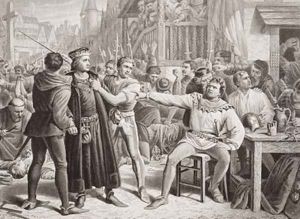Lord Saye and Sele brought before Jack Cade 4th July 1450 by Charles Lucy