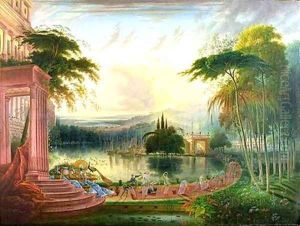 A Romantic Landscape with the Arrival of the Queen of Sheba
