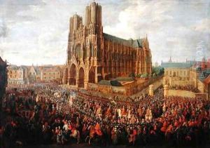 The procession of King Louis XV 1710-74 after his coronation 26th October 1722 1724