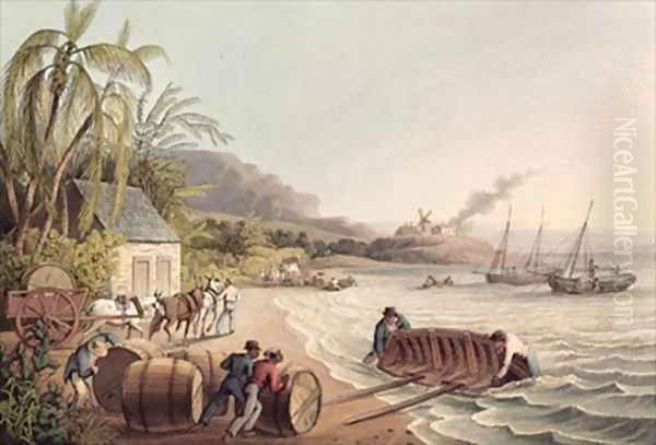 Loading Barrels of Rum and Sugar Antigua - view 1