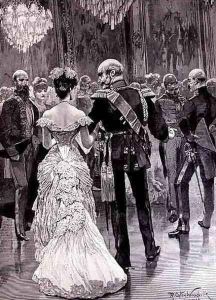 The King of Prussia at a Court Ball in 1862, Pointing Out Bismarck, his New Minister of State, from The Illustrated London News, 26th March 1887 by Richard Caton Woodville