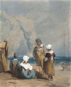 Figures By The Coast At Durdle Door, Dorset