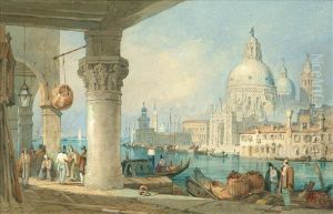 View On The Grandcanal, Near Santa Maria Dela Salute by Samuel Prout