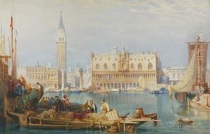 English, - The Bacino San Marco Andthe Doge's Palace, Venice, Circa 1825 by Samuel Prout