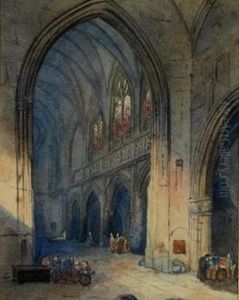 English Cathedral Interior by Samuel Prout