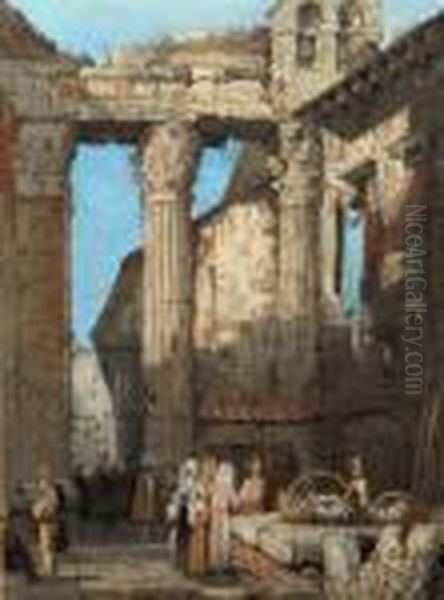 Market Beneath A Ruined Archway - view 1