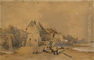 Shore Scene With Buildings And Figures thumbnail