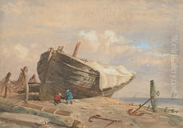 Mending The Boat. - view 1