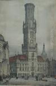 La Halle De Bruges by Samuel Prout