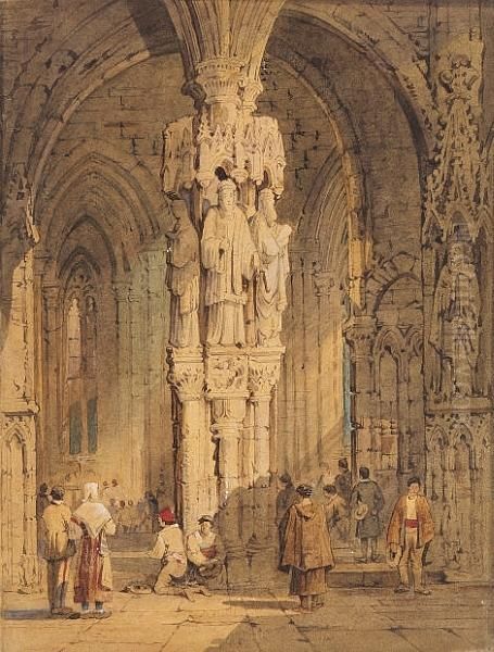 Figures In A Church Interior. - view 1