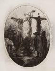 Cristo En La Cruz Entre Dos Ladrones by Harmenszoon van Rijn Rembrandt
