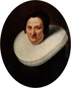 Portrait Einer Alteren Frau Mitmuhlstein"-halskrause by Harmenszoon van Rijn Rembrandt