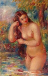 Bathing Female Nude by Pierre Auguste Renoir