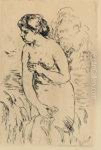 Baigneuse Debout A Mi-jambes by Pierre Auguste Renoir