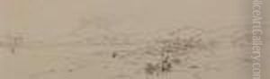 A View On The Neapolitan Coast With Vesuvius In The Distance by Thomas Miles Richardson