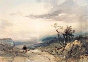 Figures On A Country Road Near Ambleside, Westmoreland