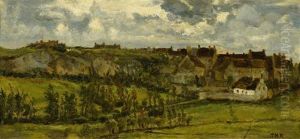 Landscape With Village. by Theodore Rousseau