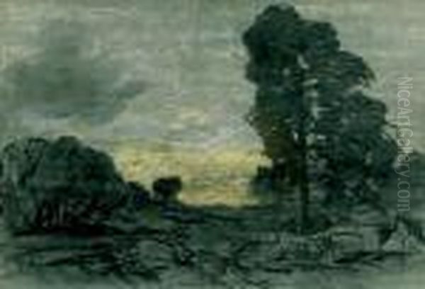 Arbres Et Rochers, Paysage En Foret De Fontainebleau - view 1