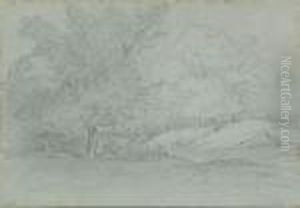 Chenes Dans Un Paysage Vallone by Theodore Rousseau