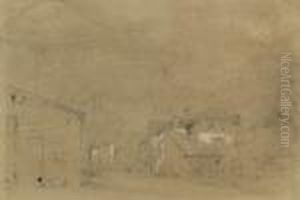 Gebirgsdorf. by Theodore Rousseau