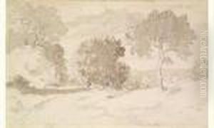 Route Dans Un Paysage by Theodore Rousseau