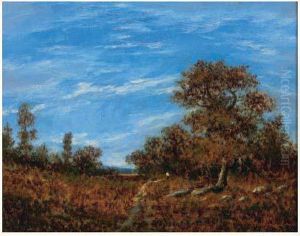 Promeneuse En Foret De Fontainebleau by Theodore Rousseau