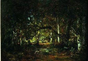 Interieur De Foret : Coup De Soleil by Theodore Rousseau