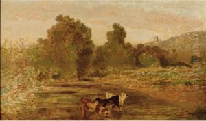 Pturage Au Bord De L'eau by Theodore Rousseau