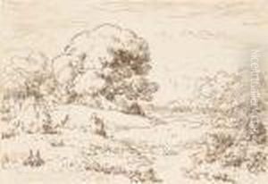 An Extensive Landscape With A Large Tree by Theodore Rousseau