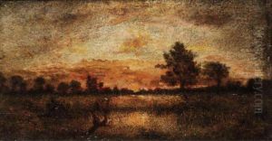 Sunset by Theodore Rousseau